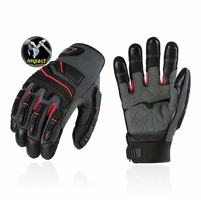 Vgo 1Pair Grain Cowhide Leather Heavy Duty Work GlovesTouchscreen(CA9730HL) • $19.53
