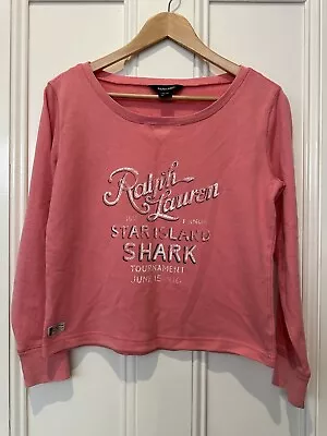 Girls Kids RALPH LAUREN Pink Vintage Style  Sweater Size 12-14 • $25