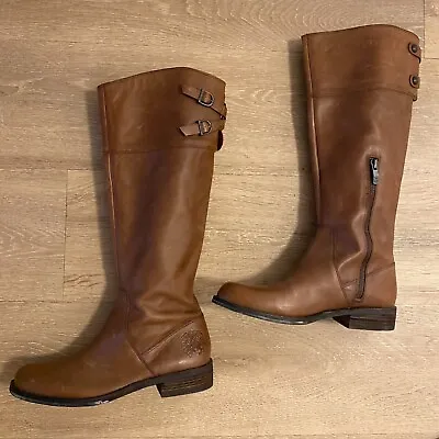 Vince Camuto Keaton Brown Leather Tall Knee High Riding Boots Women Size 7B • $55