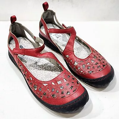 JBU Jambu Bellerose Mary Jane Wildflower Cherry Red Shoes Womens 9.5 US Cushion • $28.90