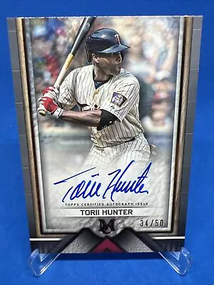 2023 Topps Museum Collection Baseball Torii Hunter Autograph /50 Blue Auto Twins • $19.99