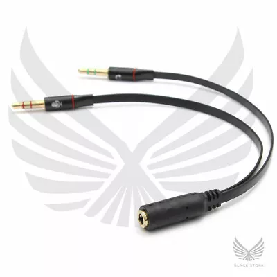 £4.19 • Buy 3.5mm Y Splitter 2 Jack Male To 1 Female Headphone Mic Audio Adapter Cable UK