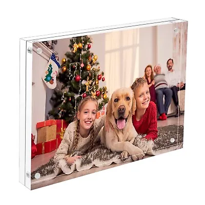 Free Standing 8.5 X 11 Acrylic Picture Frame  Magnetic Stand  8.5x11x1 Desktop • $26