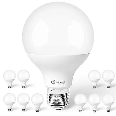 Sunlake 10 Pack G25 Vanity Globe Light Bulbs 5 Watt 40 Watt Equivalent Dimmabl • $29.63