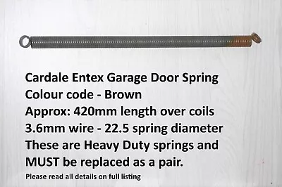 Cardale Entex Brown Heavy Duty Garage Door Spring • £25