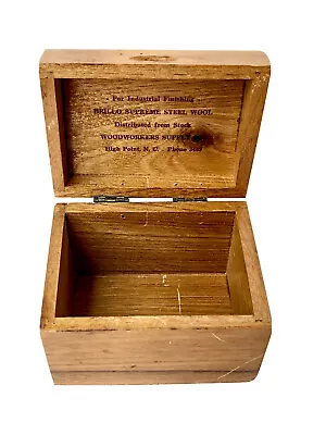 Vintage Brillo Supreme Steel Wool Wood Trinket Jewelry Box Woodworkers Supply NC • $16.92