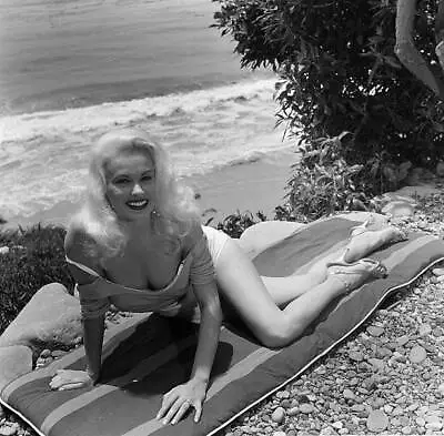 Actress Mamie Van Doren Poses At The Beach In LA 1956 OLD PHOTO 11 • $9