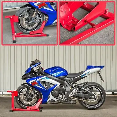 Motorcycle Front Wheel Chock Motorbike Garage Transport Paddock Stand • $74.58