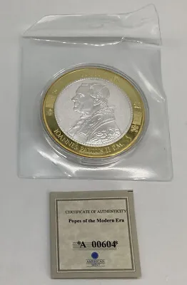 American Mint Pope John Paul II P. M. 2.75 Gold Plated Coin Case 2013 • $43