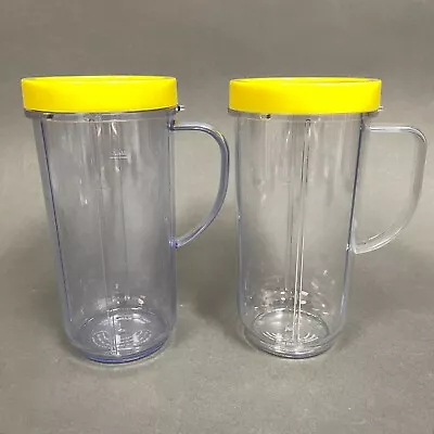 Magic Bullet Cups Party Replacement Mugs With Yellow Comfort Lip Rings Lot Of 2 • $16.99