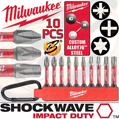 £8.95 • Buy MILWAUKEE Impact Driver Bit Set Torx Pozi Phillips SHOCKWAVE IMPACT DUTY 50mm PZ