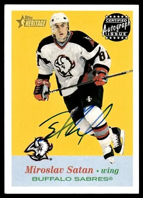 2001-02 Topps Heritage Autographs Miroslav Satan Auto Buffalo Sabres #A-MS . • $54.94