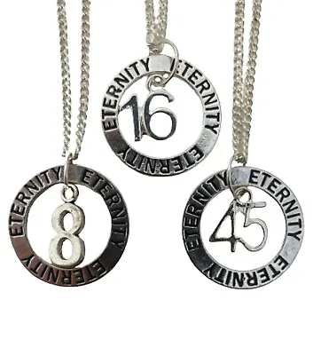 £5.97 • Buy SILVER NECKLACE ETERNITY Birthday Anniversary Charm Gift + Bag * Many Choices *