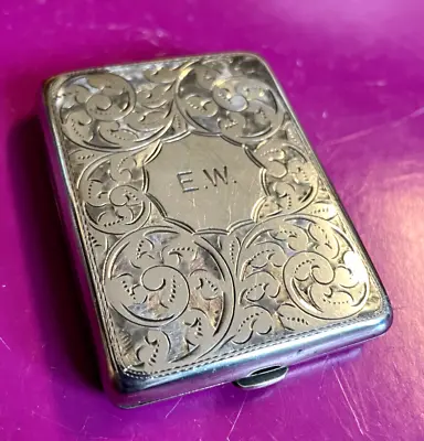 Antique 1923 Sterling Silver Card Case W J Myatt & Co • $107.38