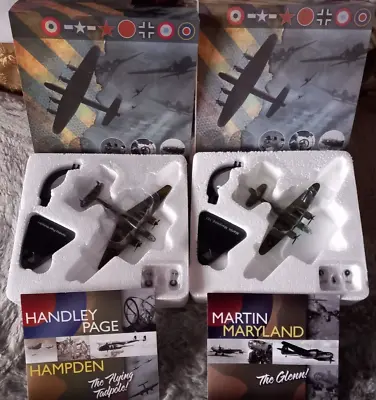 2 New Atlas Edition Die Cast WWII Bombers: Handley Page Hampden/ Martin Maryland • £20