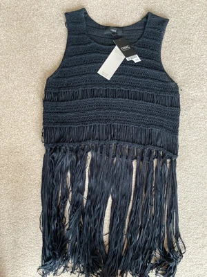 £8.99 • Buy BNWT NEXT Black Sleeveless Crochet Top With Fringed Hem - Size 12 RRP £30