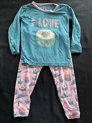 KicKee Pants Pink/Blue I Love Sushi Top & Pants. 18-24 Months • $18