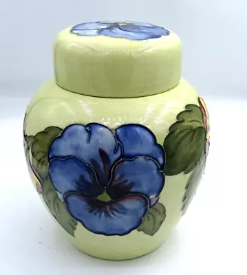 Vintage Moorcroft Art Pottery PANSY  Covered Ginger Jar 16cm • $100