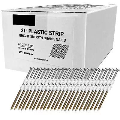 Meite 21 Degree Framing Nails 2-3/8  To 3-1/2  Plastic Round Head Strip Smooth • $18.99