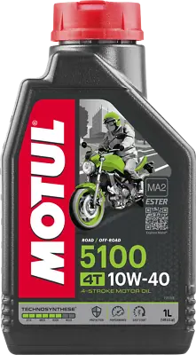 MOTUL 5100 4T 10W-40 Semi-Synthetic Blend 4-Stroke Engine Oil 1L • $23.21