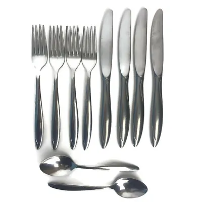 Gorham Stainless Flatware Spiral SEGOR 10 Piece Knives Dinner Forks Spoons Vtg • $39.97