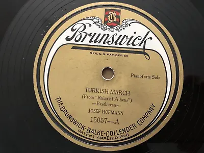 BRUNSWICK Record 78 Rpm 15057 Josef Hofman TURKISH MARCH / WALTZ C SHARP MINOR • $29.99