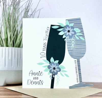 £4.49 • Buy Personalised Handmade Tin/10th Wedding Anniversary Card Friends Daughter Son