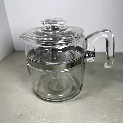 Vintage PYREX Flameware 6-Cup Glass Coffee Pot Percolator 7756 Complete USA Made • $54.25