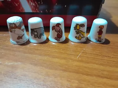 £14 • Buy Set Of 5 Walt Disney Bone China Thimbles - Winnie The Pooh