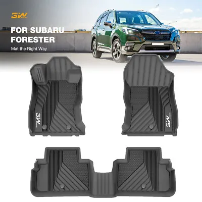 3W Floor Mats Liner For 2019-24 Subaru Forester Black Front Rear Set All Weather • $109.99