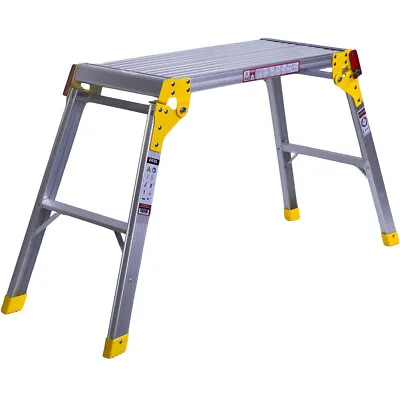 Heavy Duty Aluminium Hop Up Step Ladder Folding Stool Work Bench Platform 700MM • £44.99