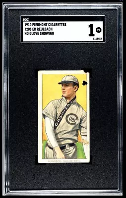 1910 Piedmont T206 Ed Reulbach No Glove SGC 1 • $70