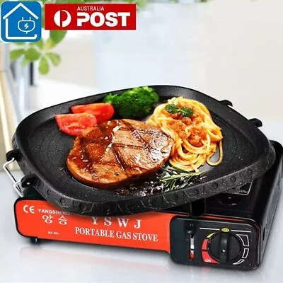 Portable Korean BBQ Pan Square Grill Hot Plate Frying Pot Non Stick Griddle • $30.39