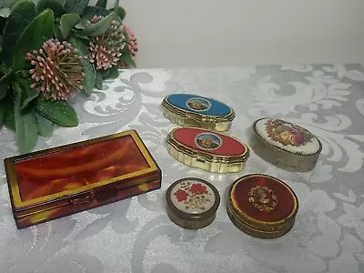 Collection Of Vintage/Antique Pill Boxes & Eyeshadow Compact W/ Mirror • $30