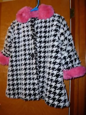 Corky & Company Girl's 6X  Jacket Coat  Hot Pink / Houndstooth   SWING COAT • $42