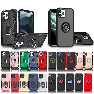 Case For IPhone 14 13 12 11 Pro Max 8 Plus XR SE Shockproof Magnetic Ring Cover • £3.99