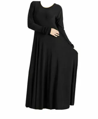 £17.24 • Buy Ladies Womens Summer Umbrella Flare Abaya/Jilbab/Maxi/Dress In Black Sizes 52-58
