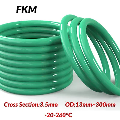 3.5mm Cross Section O-Rings Rubber Seals O Ring Green Metric FKM 12mm - 300mm OD • £7.79