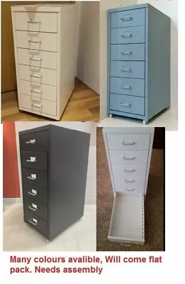 6 Drawer Metal Home Office Filing Drawer Unit On Castors Cabinet HELMER5 Colors • £69.99