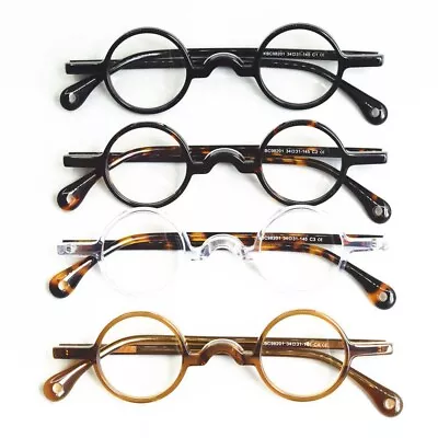 Super Small Round Vintage Acetate Optical Eyeglass Frames Men Women Hand Made • $22.49