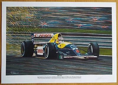 Limited Edition Nigel Mansell 1992 Williams FW14B F1 Motorsport Artwork Print A3 • £10