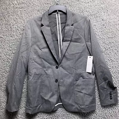 Calvin Klein Mens Suit Jacket Gray Large Business Two Button Blazer • $27.99