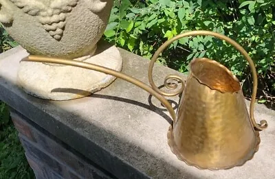 GREGORIAN Solid BRASS Hammered Watering Can Made In USA Signed Vintage  • $34.99