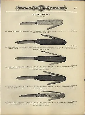 1916 PAPER AD H Boker Pocket Knife Knives Vest Pocket Manicure Club Combination  • $19.99