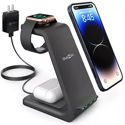 Wireless Charging Stand - Fast Wireless Charger - 3 In 1 Charging Station For... • $50.65