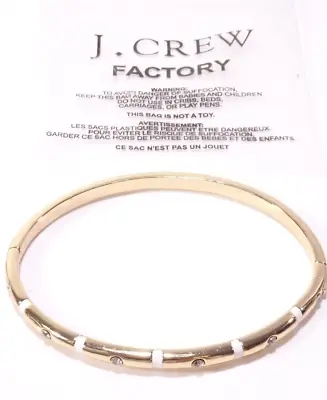 J.Crew Women's Metallic Thin Pave White Enamel Cuff BRacelet NIB 45 • $14