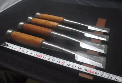 Japanese Chisel Nomi Carpenter Tool Set Of 4 Hand Tool Wood Working Japan 8.66″ • $109.04