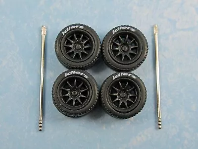 1/64 Wheels 1/64 Wheel And Tire Set Real Riders Volk Racing CE28 Black Idlers • $4.99