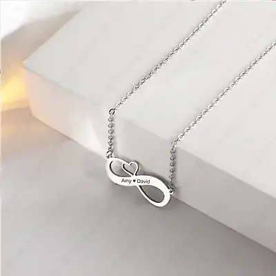 Personalised Infinity Necklace  Love Letter Pendant Jewelry Charm Gift • £9.99