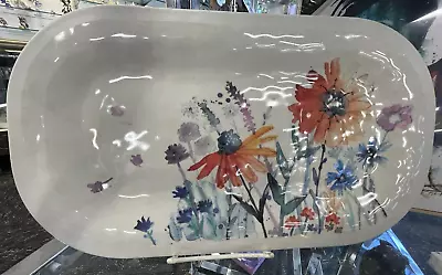 DEMDACO Melamine Serving Tray Platter Meadow Flowers Med Lori Sibert • $31.99